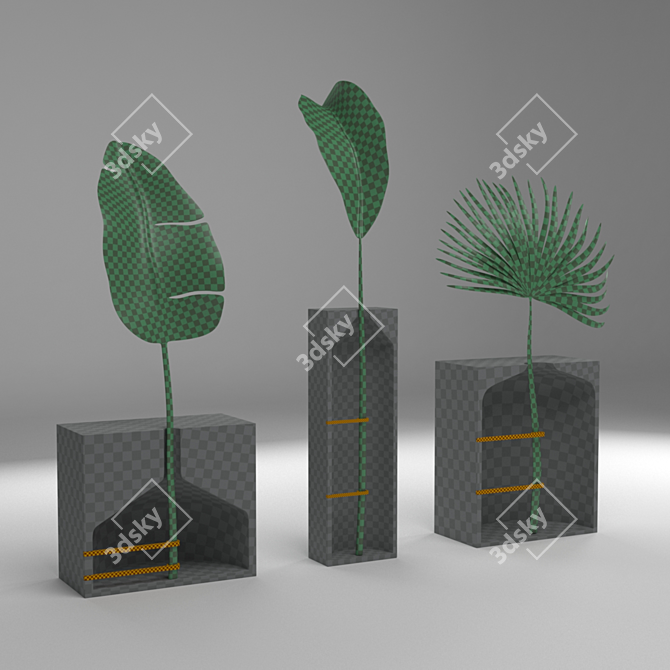 Sleek Concrete Planters for Modern Spaces 3D model image 4