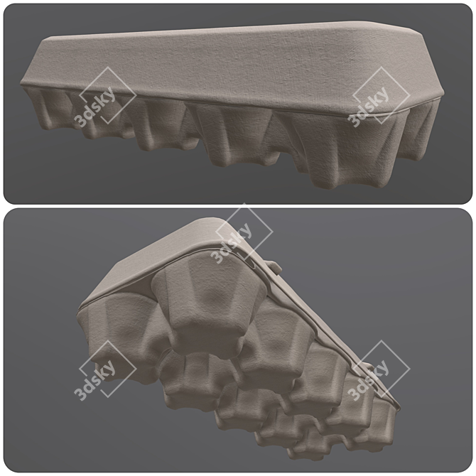 Eco-Friendly 10 Egg Cardboard Holder 3D model image 3