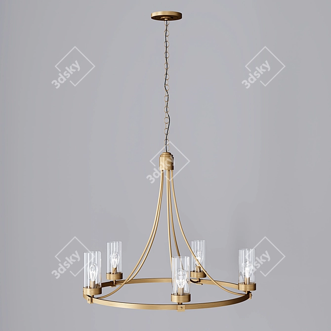 Helmsman 5-Light Chandelier: Elegant, Versatile Lighting 3D model image 1