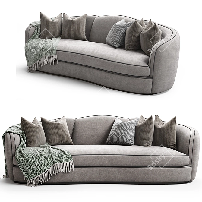 Elegant Classic Sofa: Josephine 3D model image 2