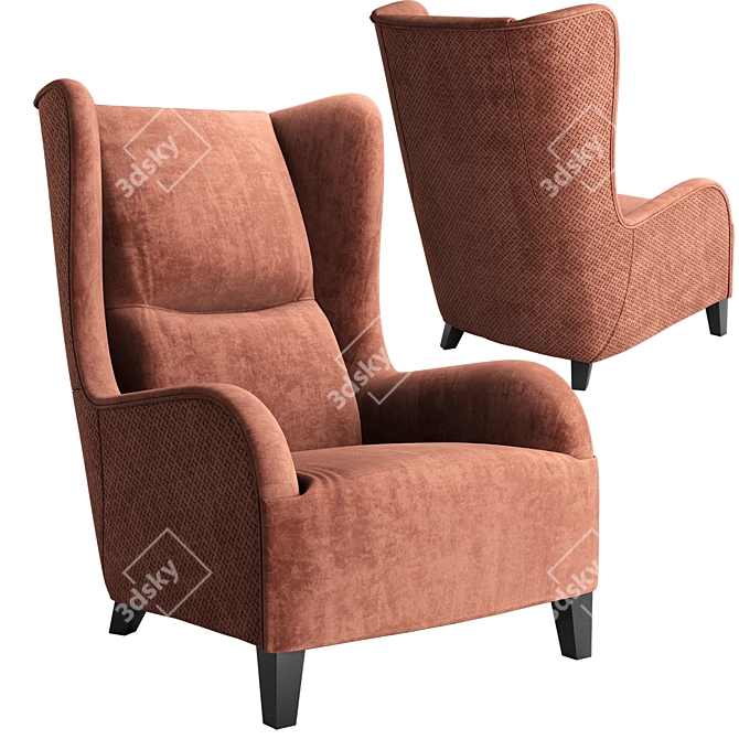 Natuzzi Marlene Armchair - Classic Comfort for Your Home 3D model image 6