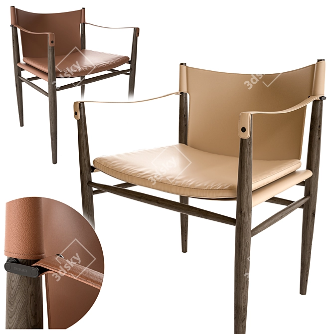 Trussardi Casa Saddle Chair: Sleek and Stylish Seating 3D model image 1