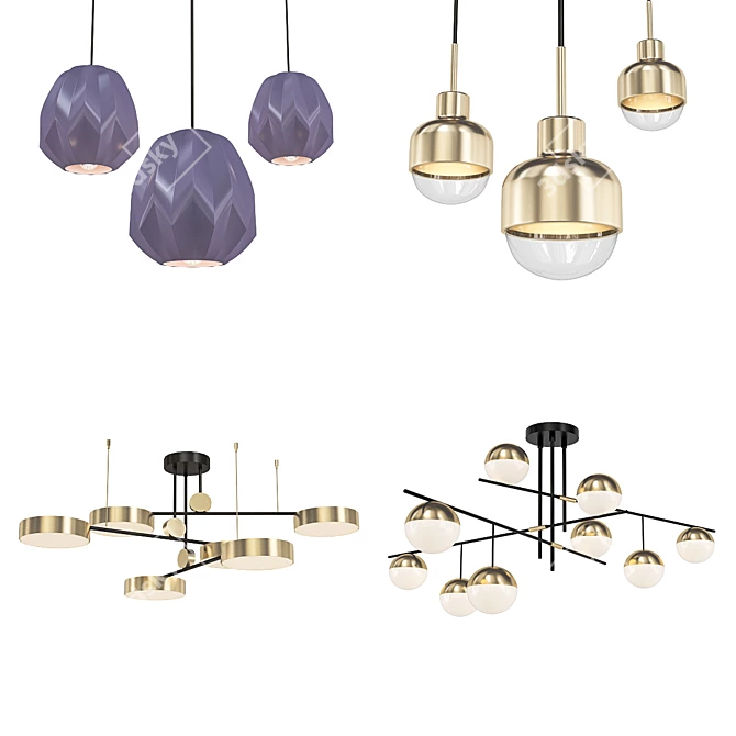 Modern Pendant Light Collection 3D model image 1