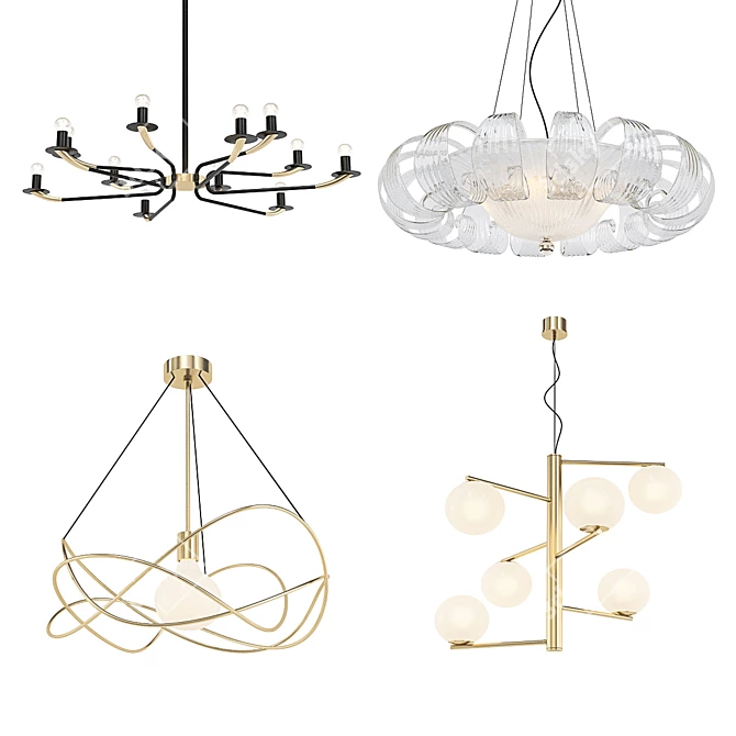 Modern Chandelier Collection 3D model image 1