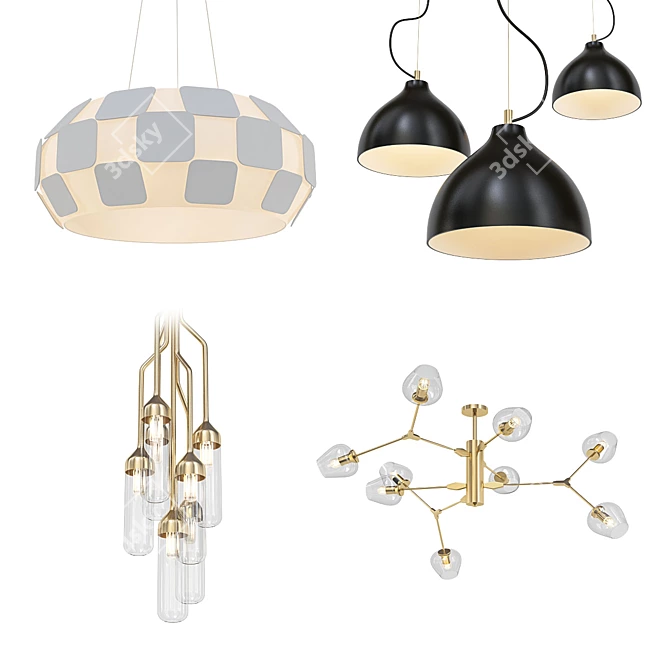 Modern Pendant Chandelier Collection 3D model image 1