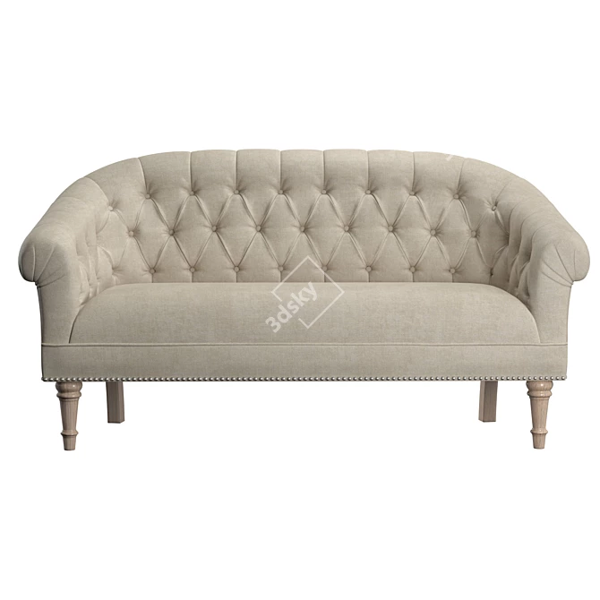 Elegant Tufted Loveseat 3D model image 2