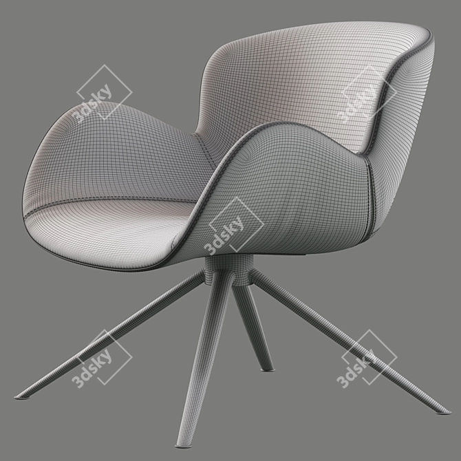 Modern Astrid Arm Chair 3D model image 4
