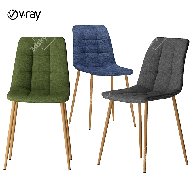 Stylish Gray Roma Chair: Elegant and Comfortable 3D model image 1