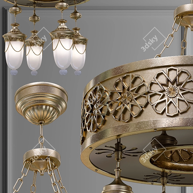 Elegant Islamic Chandelier: Illuminate Your Space 3D model image 5