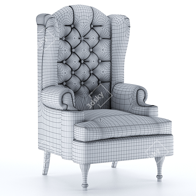 Regal Throne Chair 3D model image 3