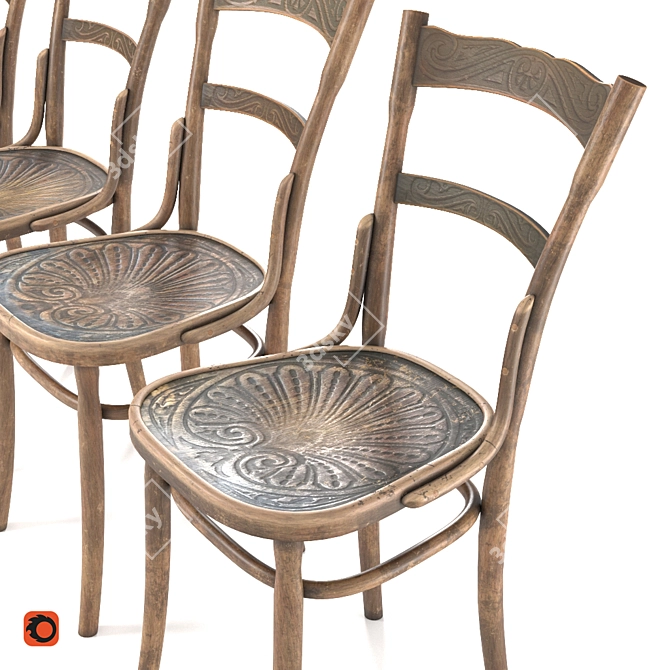 Vintage Vienna Chairs: Jacob & Josef Kohn 3D model image 2