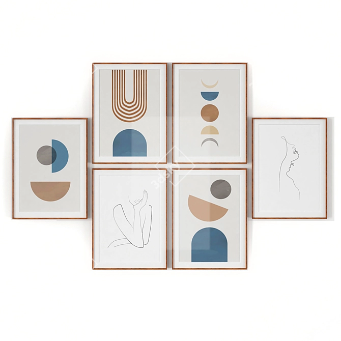 Abstract Art Poster Set 3D model image 1