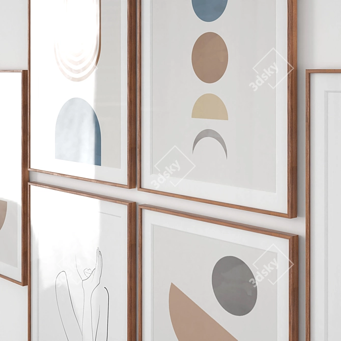 Abstract Art Poster Set 3D model image 3