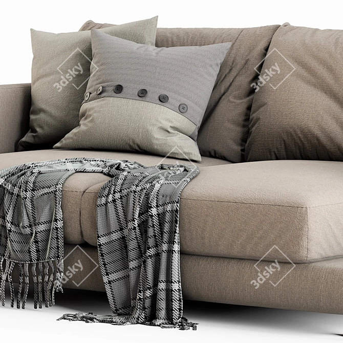 Modern Flexform Long Island Sofa 3D model image 4