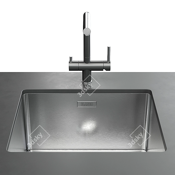 Blanco Andano & Fontas: Stainless Steel Sink and 2-in-1 Mixer 3D model image 2