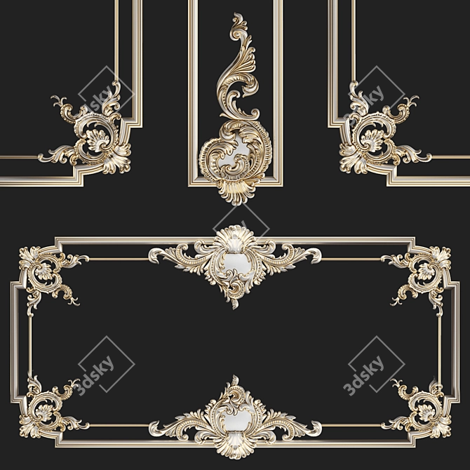 Decorative Plaster Frame 3D model image 2