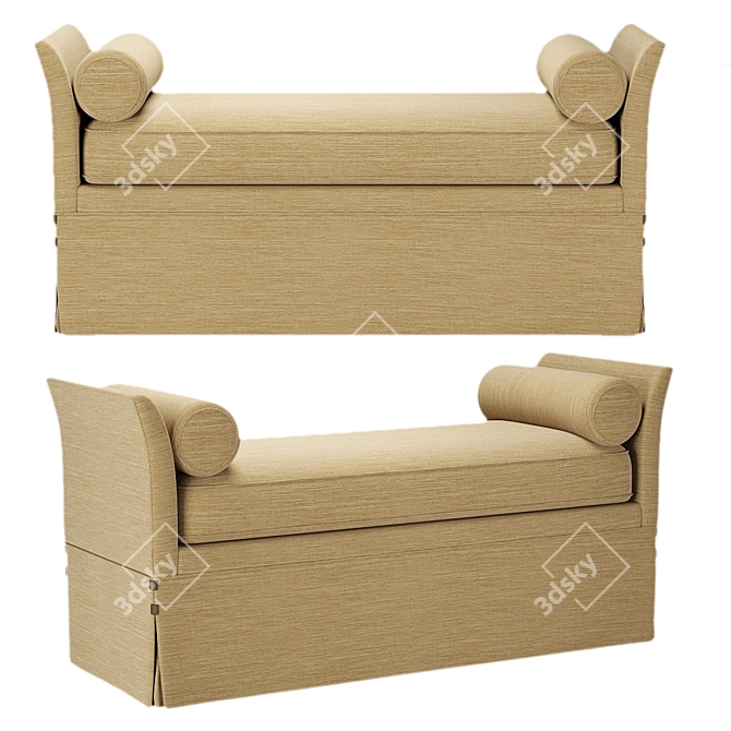 Kravet Salamanca Bench: Elegant and Versatile Seating 3D model image 1