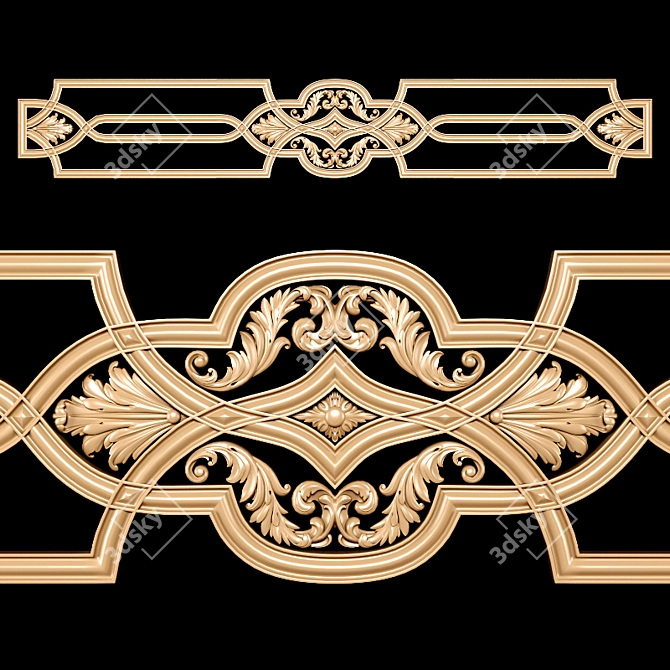 Title: Classic Carved Trim for CNC & Close-Up Renders 3D model image 1