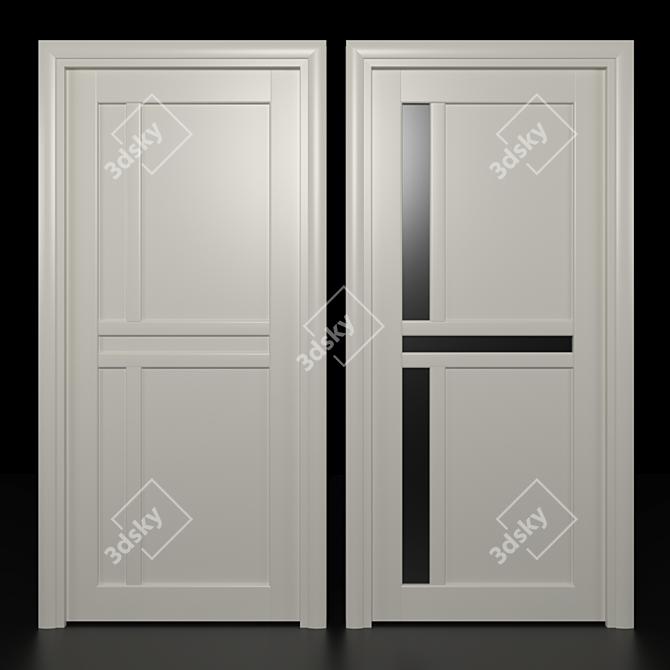 Modern Ivory Door: Tecnho 3D model image 4