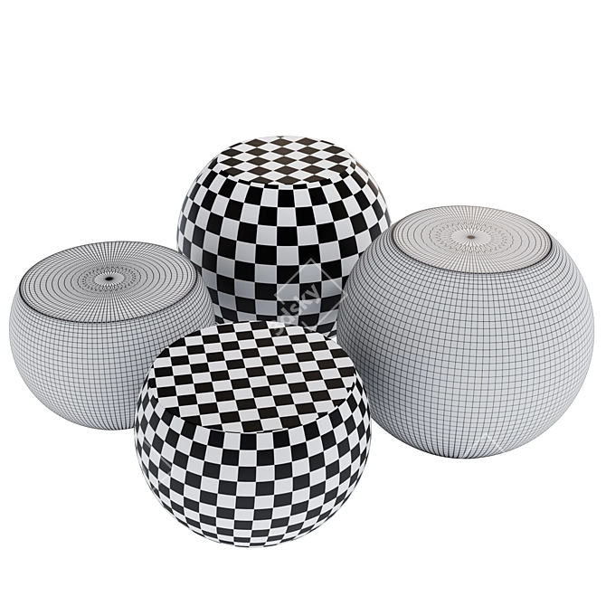 Modern Minimalist Low Tables 3D model image 3