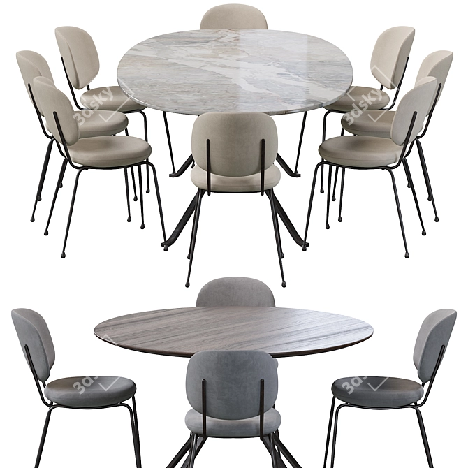 Industrial Elegance: Blink Dining Table & Industry Chair 3D model image 3