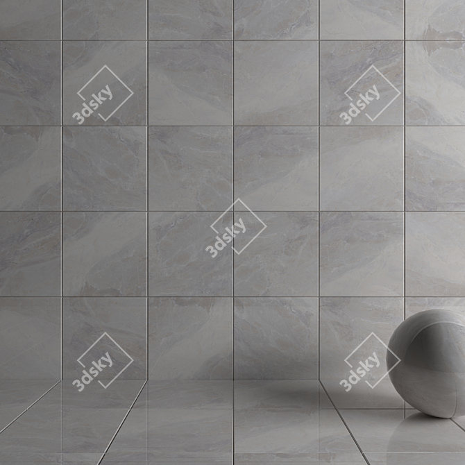 Alpin Gray Wall Tiles - Set of 2 3D model image 3