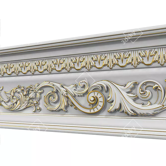 Elegant Cornice Set - 4 Designs 3D model image 3