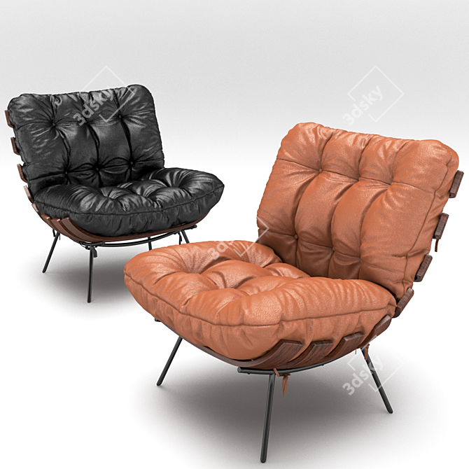Modern Costela Armchair: Sleek Design & Comfort 3D model image 1