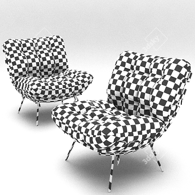 Modern Costela Armchair: Sleek Design & Comfort 3D model image 2