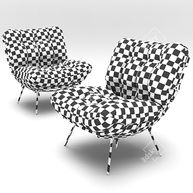 Modern Costela Armchair: Sleek Design & Comfort 3D model image 6