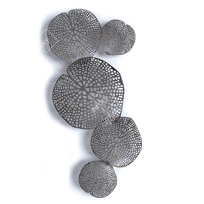 Modern Metal Lotus Leaf Wall Decor 3D model image 1