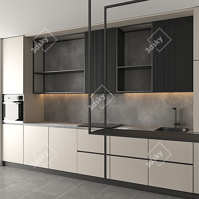 Stylish Kitchen Set: Blanco Faucet, Electrolux Gas and Oven 3D model image 3