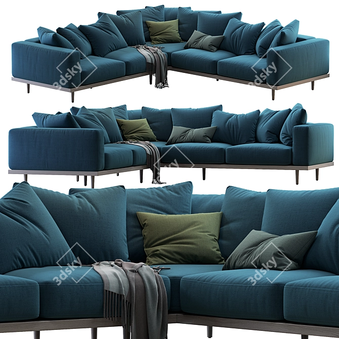 Luxurious Newport L-Shaped Sectional 3D model image 1