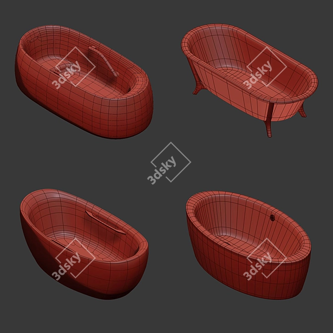 Luxurious TOTO Bathtubs: JY1744 & FBYN1826 3D model image 2