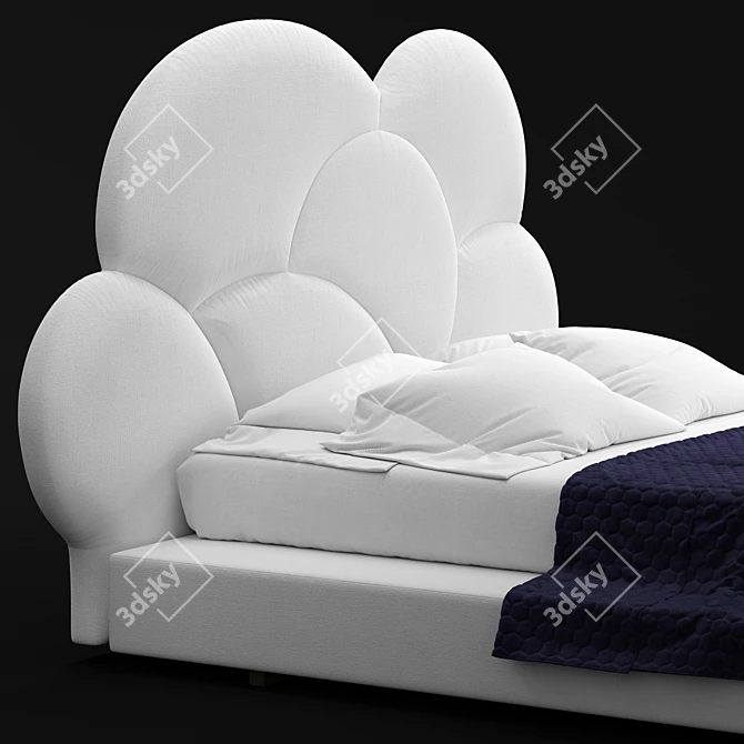 Elegant Fabric Bed by Erba Italia 3D model image 2