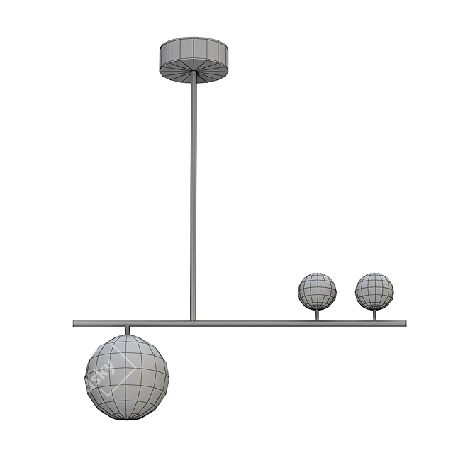 VASTY01: Elegant Ball Shaded Pendant Light 3D model image 2
