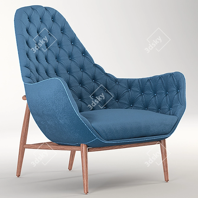 Elegant Jade Armchair: A Luxurious Respite 3D model image 1