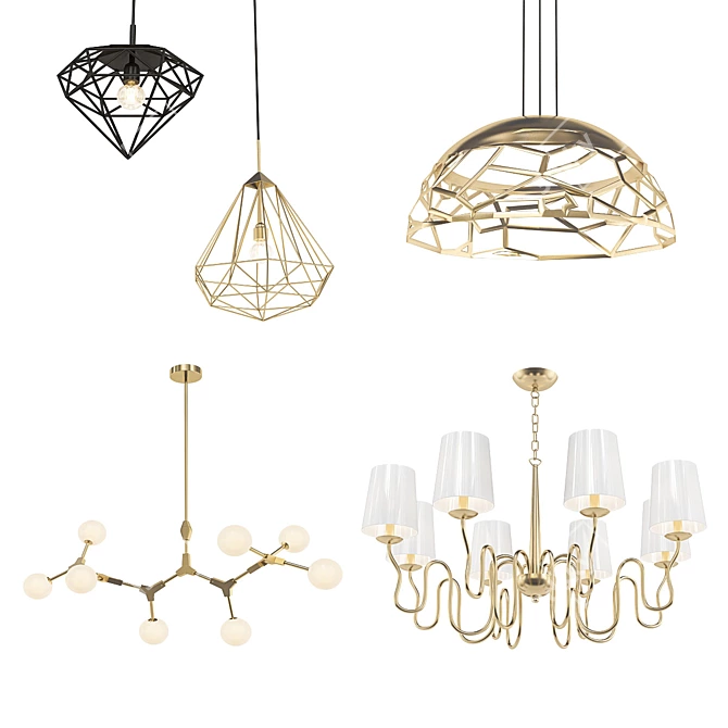 Contemporary Pendant Lighting Collection 3D model image 1