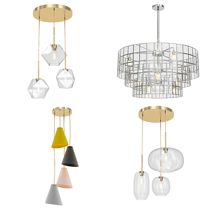 Modern Chandelier Collection 3D model image 1