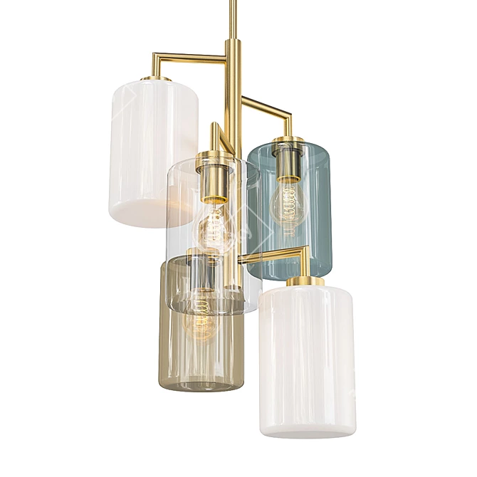 Sophisticated Louise Pendant Chandelier 3D model image 1