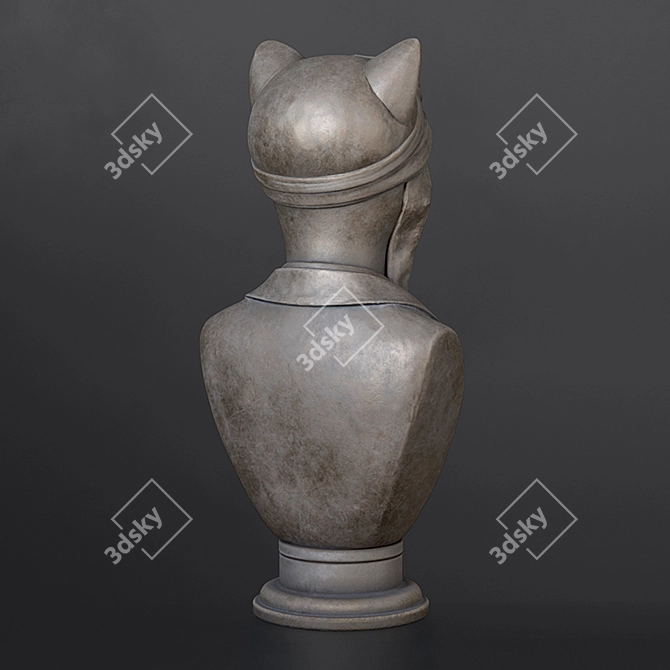 Feline Flyer: Cat Pilot Bust 3D model image 8