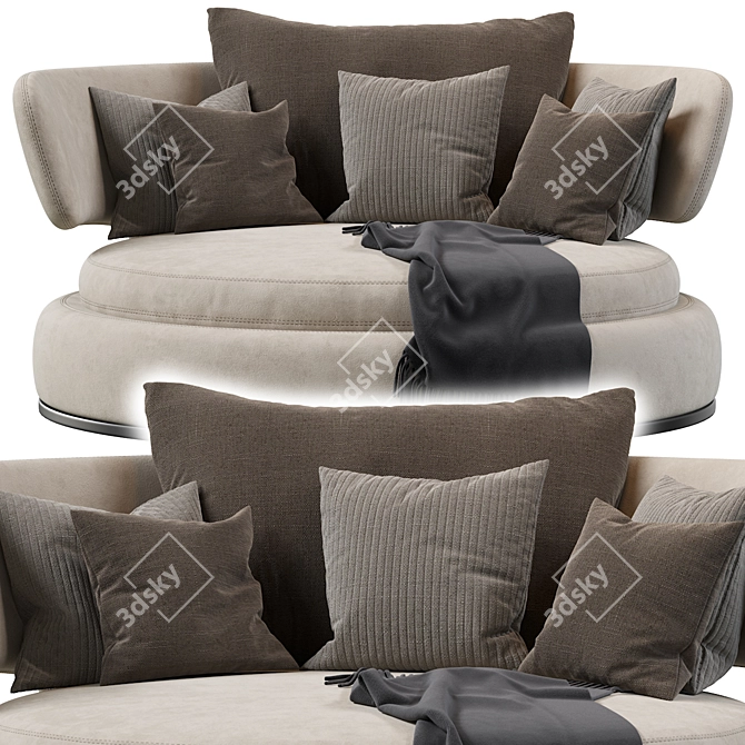 Luxurious Amoenus Soft Swivel Sofa 3D model image 3