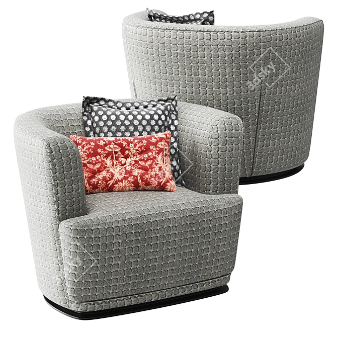 Elegant Rubelli Lollo Tub Armchair 3D model image 1