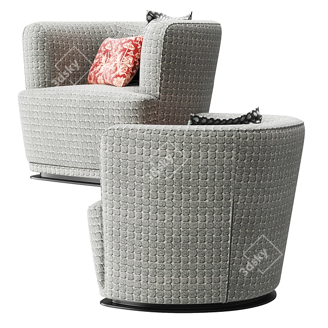 Elegant Rubelli Lollo Tub Armchair 3D model image 3