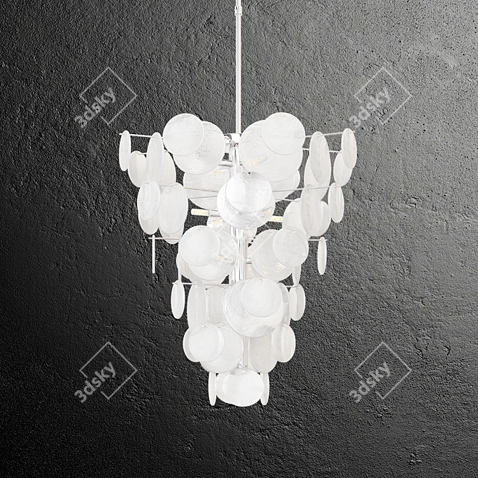 Elegant Glass Cascade Chandelier 3D model image 2
