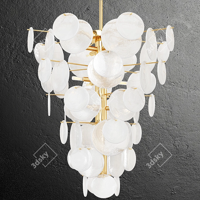Elegant Glass Cascade Chandelier 3D model image 3