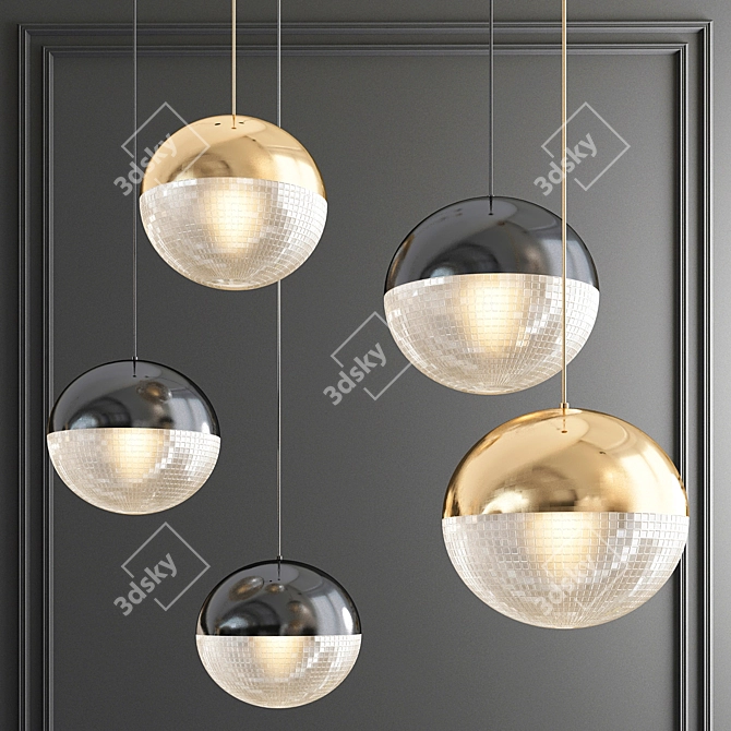 Captivating Lens Flair Pendant 3D model image 2