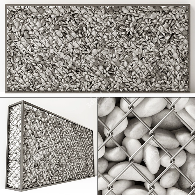 Gabion Pebble Low N6 Mesh 3D model image 3