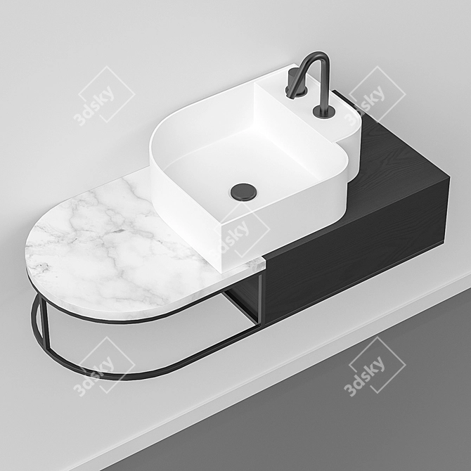 Modern Freestanding Washbasin 3D model image 2
