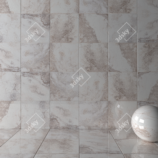 Bizantino Ivory Wall Tiles Set 3D model image 2